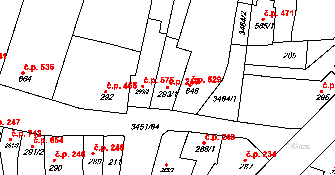 Lysá nad Labem 248 na parcele st. 293/1 v KÚ Lysá nad Labem, Katastrální mapa