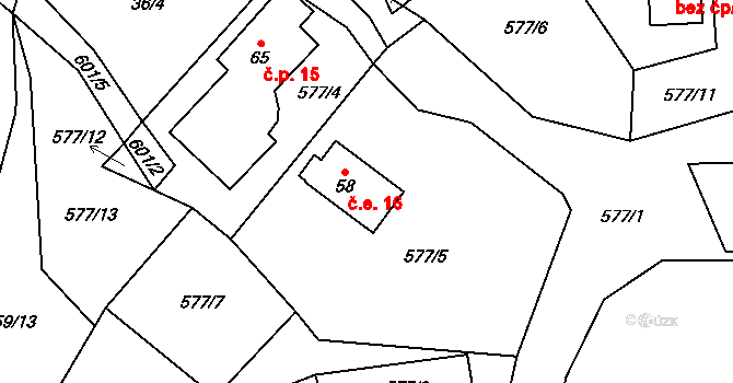 Milhostov 16, Zádub-Závišín na parcele st. 58 v KÚ Milhostov u Mariánských Lázní, Katastrální mapa