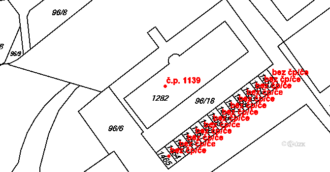 Mariánské Hory 1139, Ostrava na parcele st. 1282 v KÚ Mariánské Hory, Katastrální mapa