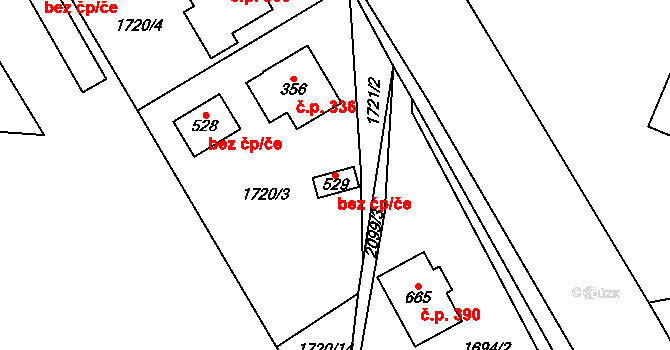 Studenec 38511657 na parcele st. 529 v KÚ Studenec u Horek, Katastrální mapa