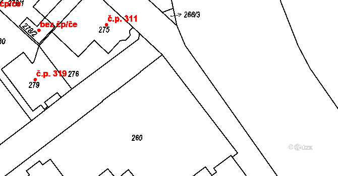 Svatava 38563657 na parcele st. 260 v KÚ Svatava, Katastrální mapa