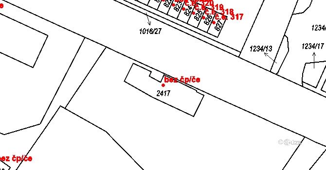 Mariánské Lázně 38777657 na parcele st. 2417 v KÚ Úšovice, Katastrální mapa
