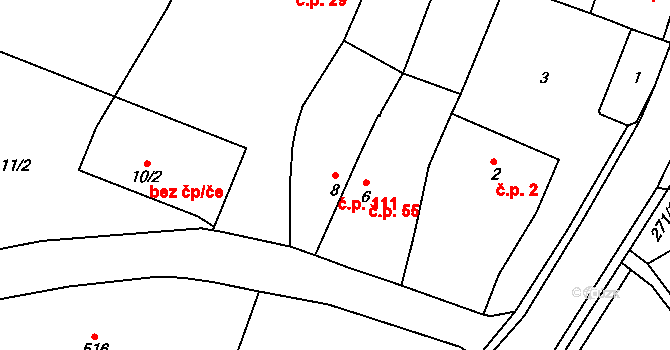 Velíková 111, Zlín na parcele st. 8 v KÚ Velíková, Katastrální mapa