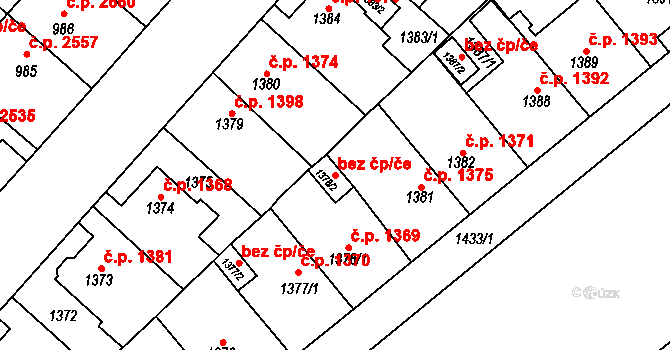 Chomutov 45662657 na parcele st. 1378/2 v KÚ Chomutov I, Katastrální mapa