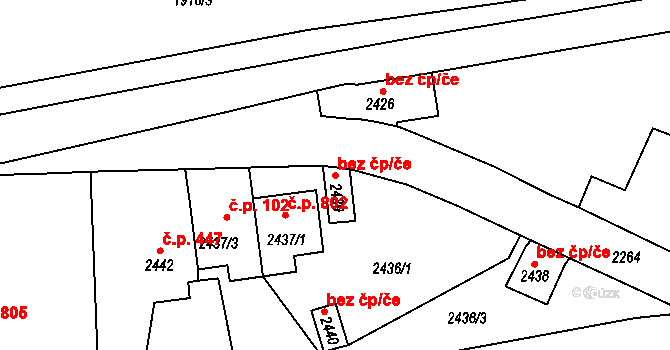 Dobřichovice 45714657 na parcele st. 2439 v KÚ Dobřichovice, Katastrální mapa