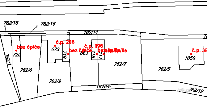 Děčín 47027657 na parcele st. 717 v KÚ Bynov, Katastrální mapa
