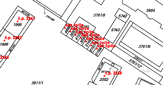 Břeclav 47085657 na parcele st. 3595 v KÚ Břeclav, Katastrální mapa