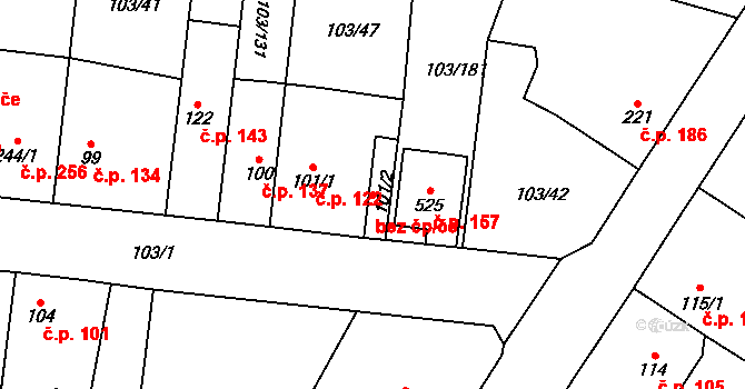 Malé Žernoseky 47635657 na parcele st. 101/2 v KÚ Malé Žernoseky, Katastrální mapa