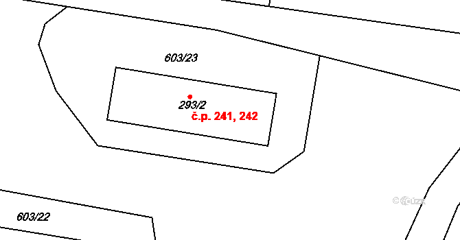 Teplice nad Metují 241,242 na parcele st. 293/2 v KÚ Teplice nad Metují, Katastrální mapa