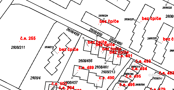 Doksy 103683658 na parcele st. 2608/458 v KÚ Doksy u Máchova jezera, Katastrální mapa