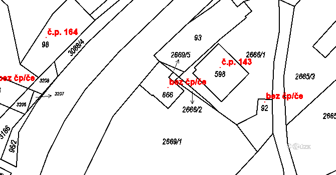 Trnava 115411658 na parcele st. 866 v KÚ Trnava u Zlína, Katastrální mapa