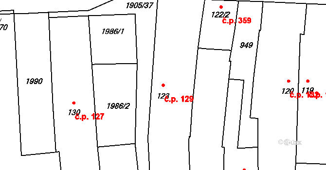 Benešov nad Černou 179 na parcele st. 123/1 v KÚ Benešov nad Černou, Katastrální mapa