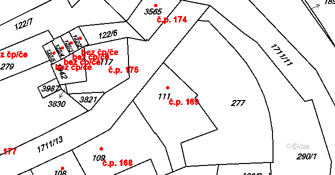 Vrchlabí 169 na parcele st. 111 v KÚ Vrchlabí, Katastrální mapa