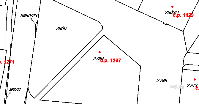 České Budějovice 7 1267, České Budějovice na parcele st. 2799 v KÚ České Budějovice 7, Katastrální mapa