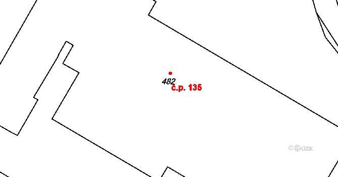 Klimentov 135, Velká Hleďsebe na parcele st. 482 v KÚ Klimentov, Katastrální mapa