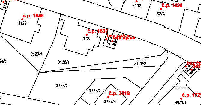 Teplice 39138658 na parcele st. 3126/3 v KÚ Teplice, Katastrální mapa