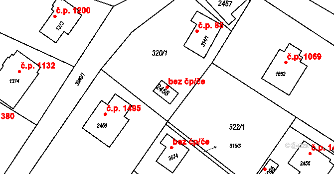 Rožnov pod Radhoštěm 39561658 na parcele st. 2458 v KÚ Rožnov pod Radhoštěm, Katastrální mapa
