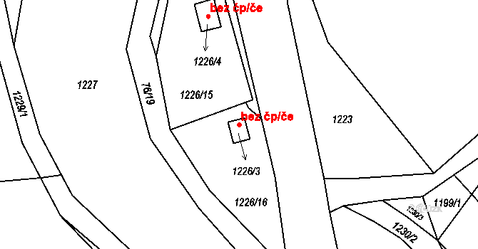 Žandov 39781658 na parcele st. 1226/3 v KÚ Žandov u České Lípy, Katastrální mapa
