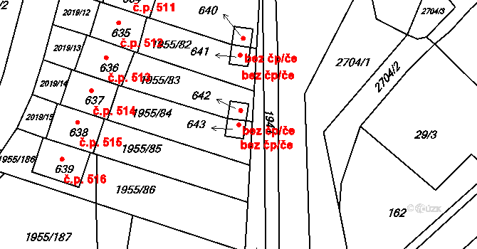 Černilov 40254658 na parcele st. 643 v KÚ Černilov, Katastrální mapa