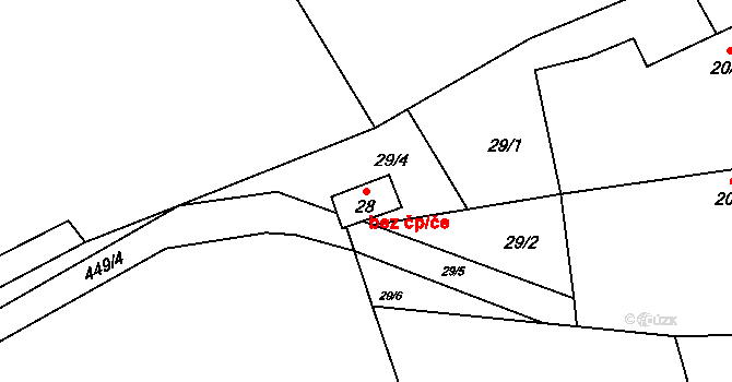 Český Rudolec 42997658 na parcele st. 28 v KÚ Horní Radíkov, Katastrální mapa