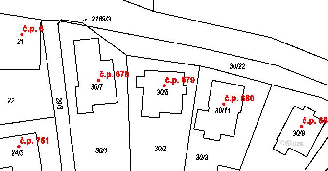 Štěpánkovice 679 na parcele st. 30/8 v KÚ Štěpánkovice, Katastrální mapa