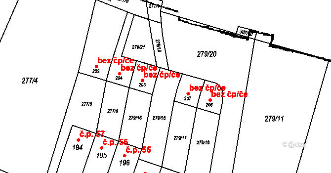 Kryry 47128658 na parcele st. 206 v KÚ Strojetice u Podbořan, Katastrální mapa