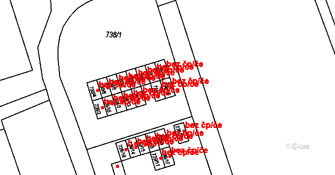 Brno 47713658 na parcele st. 738/12 v KÚ Veveří, Katastrální mapa