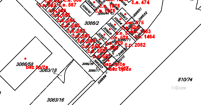 Český Těšín 1468 na parcele st. 3066/30 v KÚ Český Těšín, Katastrální mapa