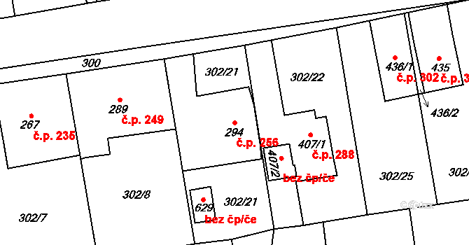 Velká Ves 256, Broumov na parcele st. 294 v KÚ Velká Ves u Broumova, Katastrální mapa