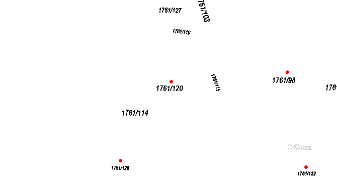 Podbořany 1101 na parcele st. 1761/120 v KÚ Podbořany, Katastrální mapa