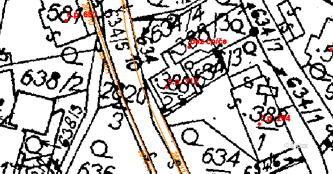 Libina 312 na parcele st. 5335 v KÚ Horní Libina, Katastrální mapa