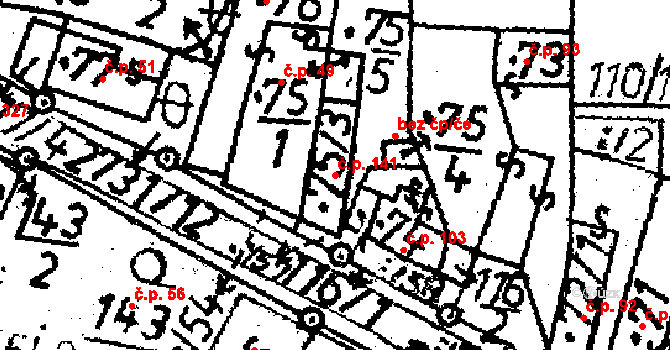 Lukavec 141 na parcele st. 75/3 v KÚ Lukavec u Pacova, Katastrální mapa
