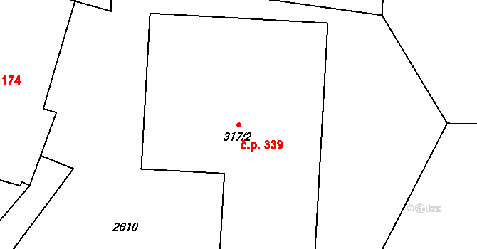 Dolní Chřibská 339, Chřibská na parcele st. 317/2 v KÚ Dolní Chřibská, Katastrální mapa