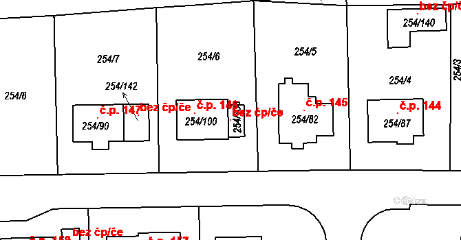 Stochov 115460659 na parcele st. 254/133 v KÚ Honice, Katastrální mapa