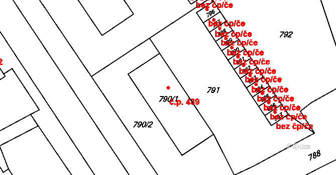 Vrbno pod Pradědem 439 na parcele st. 790/1 v KÚ Vrbno pod Pradědem, Katastrální mapa