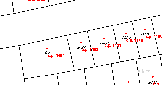 Žižkov 1162, Praha na parcele st. 2029 v KÚ Žižkov, Katastrální mapa