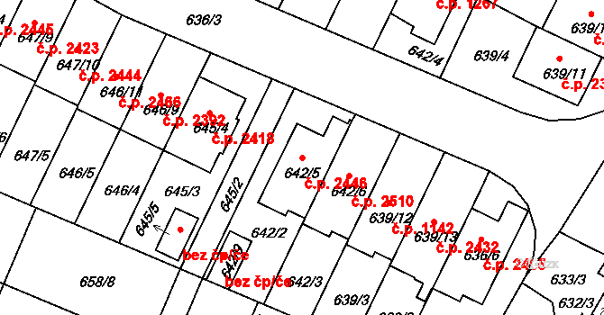 České Budějovice 3 2446, České Budějovice na parcele st. 642/5 v KÚ České Budějovice 3, Katastrální mapa