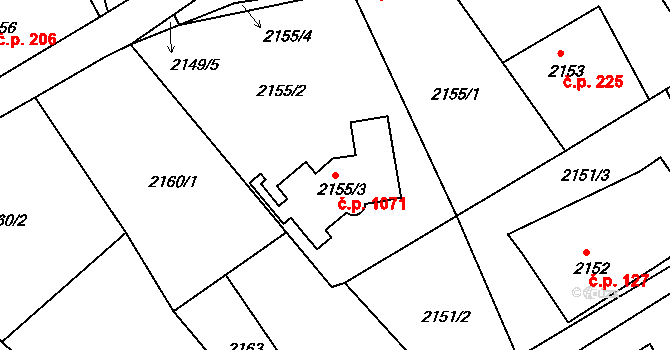 Liberec XIV-Ruprechtice 1071, Liberec na parcele st. 2155/3 v KÚ Ruprechtice, Katastrální mapa