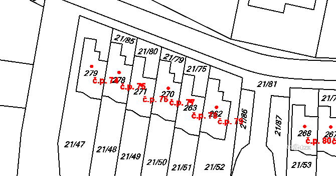Rančířov 77 na parcele st. 270 v KÚ Rančířov, Katastrální mapa