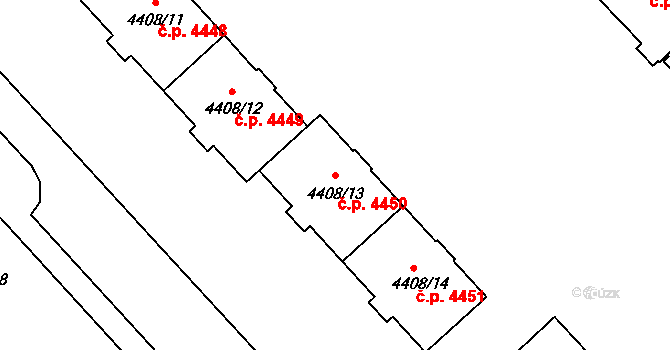 Poruba 4450, Ostrava na parcele st. 4408/13 v KÚ Poruba-sever, Katastrální mapa
