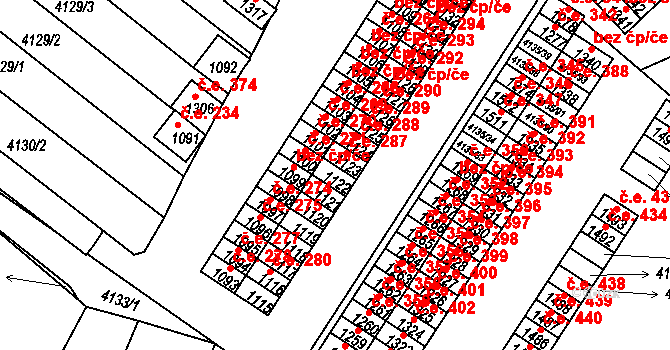 Počátky 405 na parcele st. 1122 v KÚ Počátky, Katastrální mapa