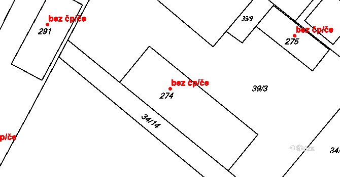 Olomouc 47351659 na parcele st. 274 v KÚ Bělidla, Katastrální mapa