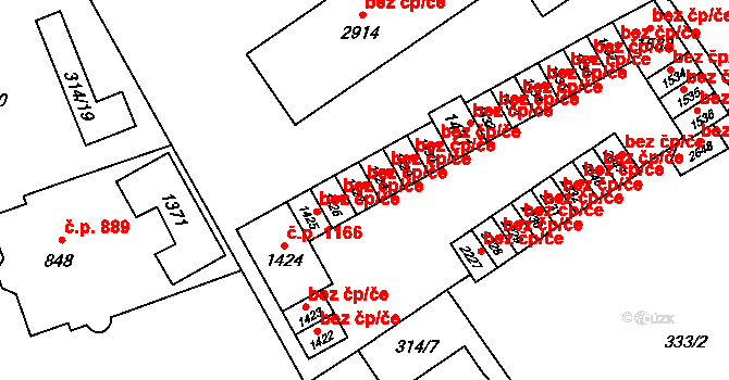 Ostrava 47779659 na parcele st. 1427 v KÚ Přívoz, Katastrální mapa