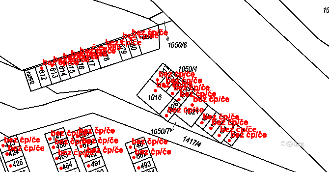 Ústí nad Orlicí 47895659 na parcele st. 1018 v KÚ Hylváty, Katastrální mapa