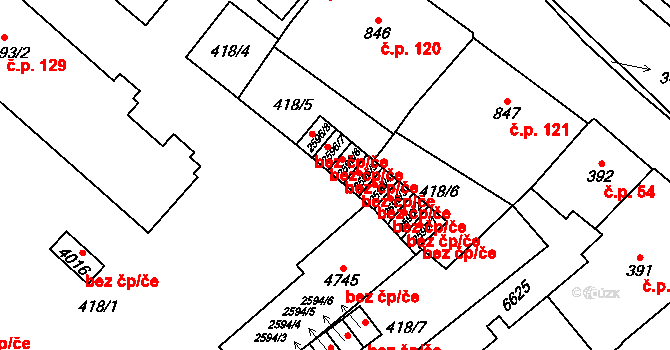 Klatovy 49220659 na parcele st. 2596/6 v KÚ Klatovy, Katastrální mapa