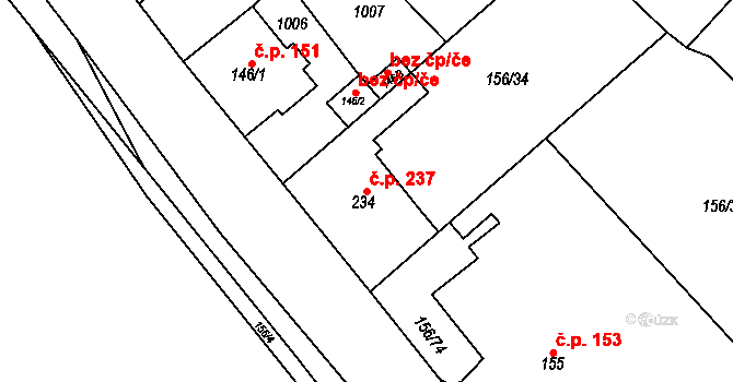 Lobeček 237, Kralupy nad Vltavou na parcele st. 234 v KÚ Lobeček, Katastrální mapa