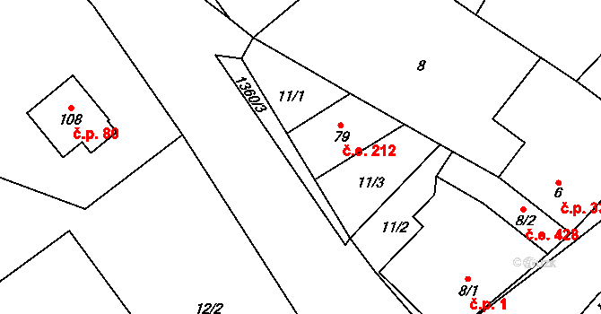 Velká Roudka 212, Velké Opatovice na parcele st. 79 v KÚ Velká Roudka, Katastrální mapa