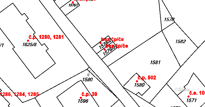 Smržovka 80439659 na parcele st. 1576/3 v KÚ Smržovka, Katastrální mapa