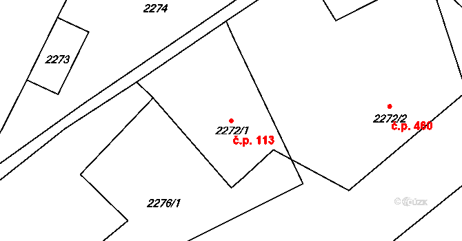Tichá 113 na parcele st. 2272/1 v KÚ Tichá na Moravě, Katastrální mapa