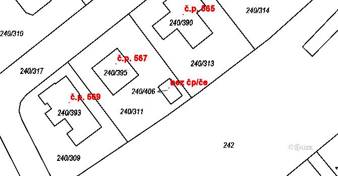 Boršov nad Vltavou 103485660 na parcele st. 240/406 v KÚ Boršov nad Vltavou, Katastrální mapa